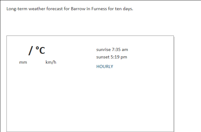 Weather Barrow in Furness England long term weather forecast